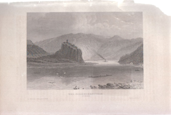 Der Schreckenstein an der Elbe (Strzsekov vra, Csehorszg, Eurpa) (16x23,5 cm lapmret eredeti aclmetszet, 1856-bl)