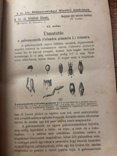 A m. kir. f�ldmivel�s�gyi minister kiadv�nyai (Rovar�rt�s, t�bb sz�m egybek�tve)