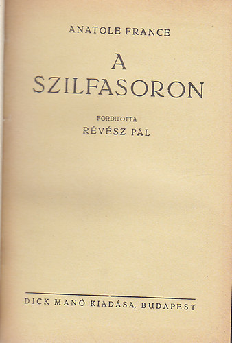 A szilfasoron