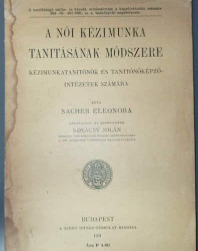 A n�i k�zimunka tan�t�s�nak m�dszere