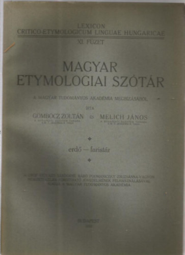 Magyar etymologiai sztr XI. fzet