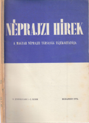 Nprajzi hrek 1976/1-6. (teljes vfolyam, 3 db. lapszm)