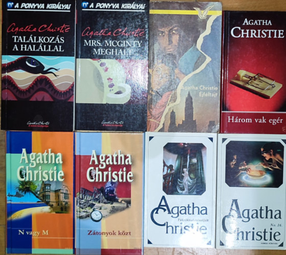 8db Agatha Christie regny - No. 16., Tkrkkel csinljk, Hrom vak egr, Ztonyok kzt, N vagy M, jfltjt, Mrs. McGinty meghalt, Tallkozs a halllal