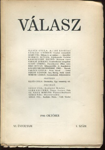 Vlasz VI. vf. . szm 1946 okt.