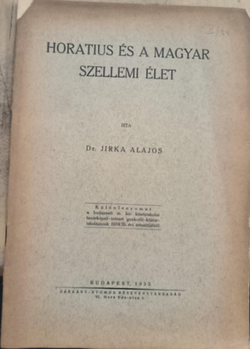 Horatius �s a magyar szellemi �let