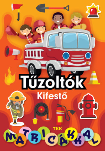 Tűzoltók kifestő matricákkal