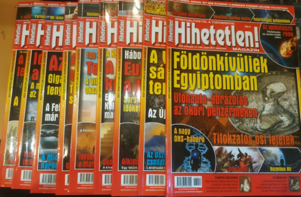 9 db Hihetetlen! magazin (sz�rv�nysz�mok, sorsz�mok a term�klapon, saj�t fot�)