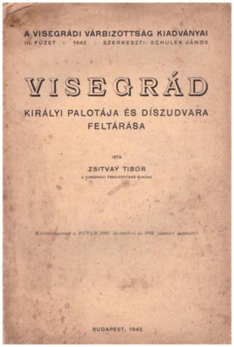 Zsitvay Tibor - Visegrd kirlyi palotja s dszudvara feltrsa