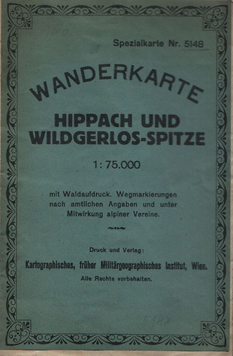 Wanderkarte - Hippach und Wildgerlos-Spitze (1:75000)
