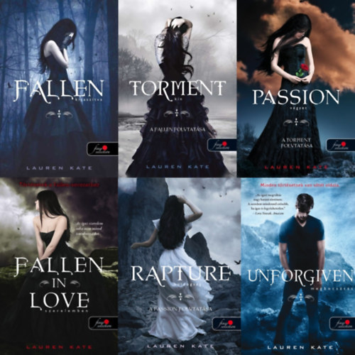 Fallen sorozat 1-5. + 3,5 (6 darab) (Fallen - Kitasz�tva, Torment - K�n, Passion - V�gzet, Fallen in Love - Szerelemben, Rapture - Boldogs�g, Unforgiven - Megbocs�t�s)