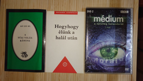2 k�nyv a t�lvil�gr�l + 1 DVD a hal�lon t�li �letr�l: A t�li vil�g k�nyve, Hogyhogy �l�nk a hal�l ut��n + M�dium - a t�lvil�g kalandorai (1. �vad)