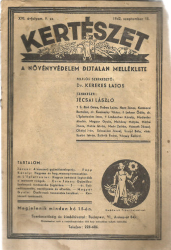 Kertsz (A Nvnyvdelem Djtalan Mellklete) XVI. vfolyam 9. sz. - 1942. szeptember