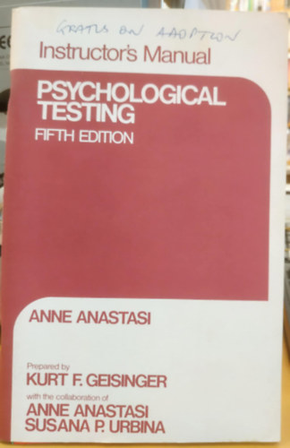 Instructor's Manual Psychological Testing (Fifth Edition)