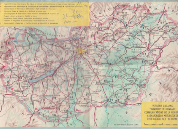 Magyarorszg kzlekedse trkp ( Budapest s Balaton trkppel ) 1980-as