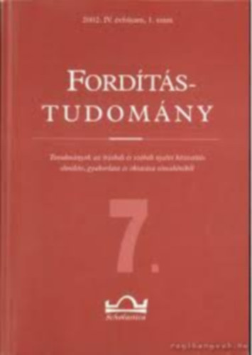 Fordítástudomány IV. évfolyam 1. szám 2002.