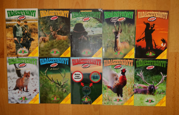 10 Vad�sz�vk�nyv:   1999, Vad�sz�vk�nyv 2000, Vad�sz�vk�nyv 2001, Vad�sz�vk�nyv 2002-2003, Vad�sz�vk�nyv 2004, Vad�sz�vk�nyv 2005, Vad�sz�vk�n yv 2006, Vad�sz�vk�nyv 2007, Vad�sz�vk�nyv 2008, Vad�sz�vk�nyv 2009