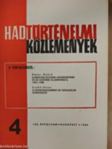 Hadtrtnelmi kzlemnyek 102.vf. 1989.4. szm.