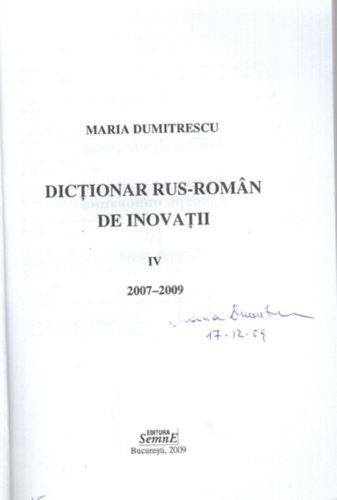 Dictionar Rus-Romn de inovatii IV. 2007-2009- Dediklt