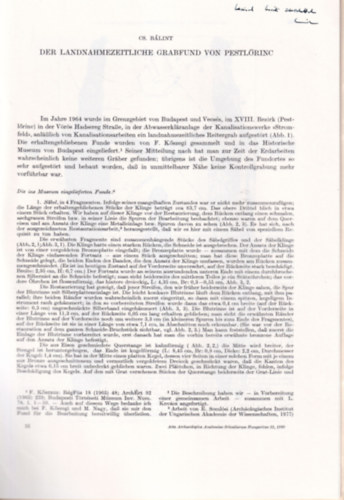 Der Landnahmezeitliche Grabfund von Pestlrinc - Klnlenyomat - Dediklt