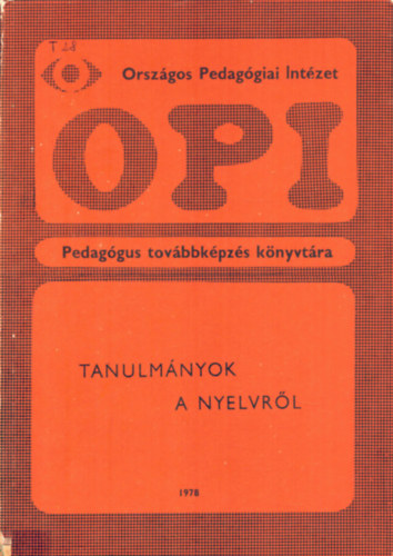 Tanulmnyok a nyelvrl