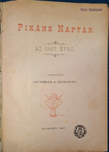 Pik�ns Napt�r - az 1887. �vre