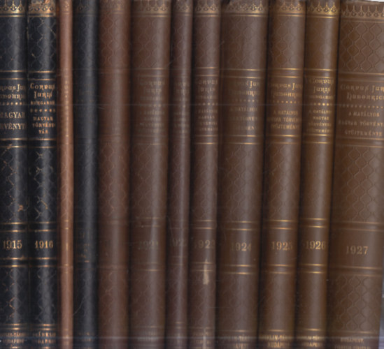12 db. Corpus Juris Hungarici- Magyar trvnytr (1915-1918, 1920-1927)- Millenniumi emlkkiads