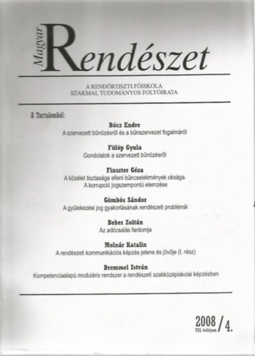 Magyar Rendszet 2008/VIII. 4.