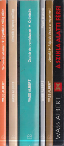 9 db. Wass Albert m� 6 k�tetben: V�rben �s viharban + Egyed�l a vil�g ellen + Elv�sik a veres csillag + Zsolt�r �s trombitasz� + �r�k�s�k + Valaki t�vedett + J�nnek! + Adj�tok vissza a hegyeimet! + A szikla alatti f�rfi