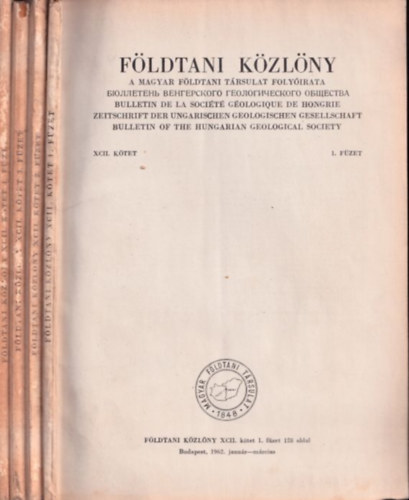 Fldtani Kzlny 1962/1-4. (Teljes vfolyam)