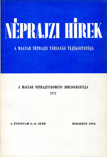 Nprajzi hrek (1972. I. vfolyam 5-6. szm)