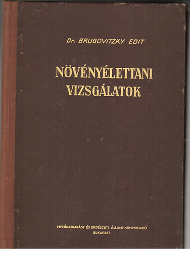 Dr. Brugovitzky Edit - Nvnylettani vizsglatok II.