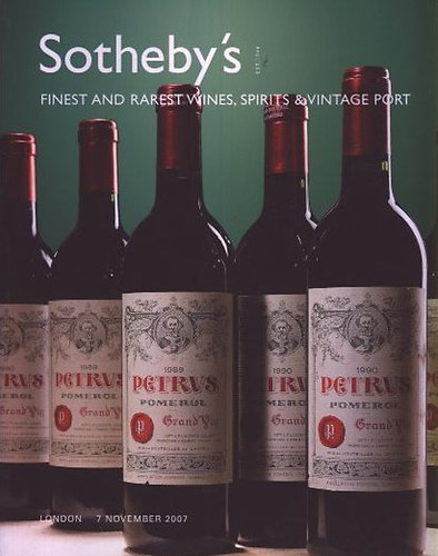 Sotheby's: Finest and rarest wines, spirits & vintage port (London 7 November 2007)