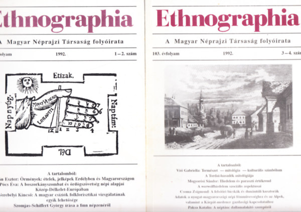 Ethnographia - a Magyar Nprajzi Trsasg folyirata 1992 (103. vfolyam 1-4. szm)