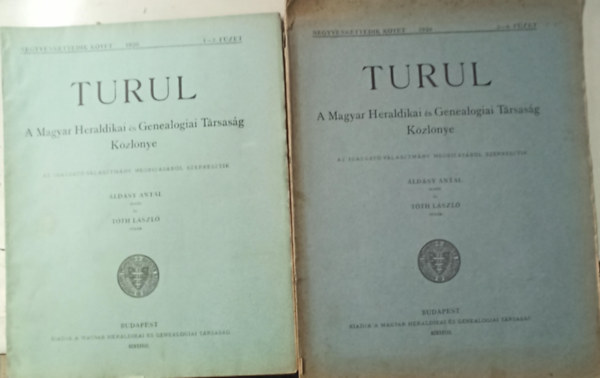 Turul: 1928 1-4 f�zet teljes (2 k�tetben) - A Magyar Heraldikai �s Genealogiai T�rsas�g K�zl�nye
