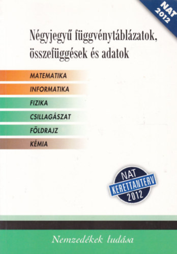 Négyjegyű függvénytáblázatok, összefüggések és adatok