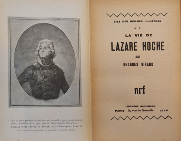 La vie de Lazare Hoche (Lazare Hoche lete regny francia nyelven)