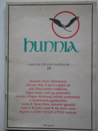 Hunnia - A magyar szellem nvdelme 19.(1991. mjus 25. )