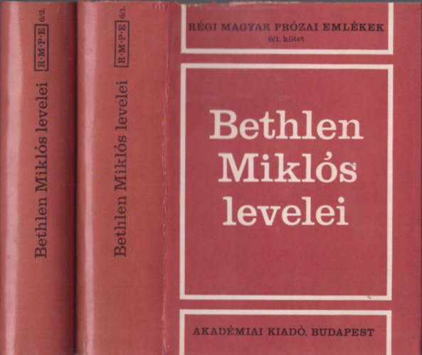 Bethlen Mikls levelei 6. ktet I-II.