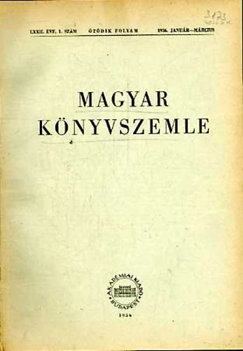 Magyar Knyvszemle 76. vf. 2. szm