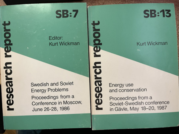 Swedish and soviet energy problems + Energy use and conservation