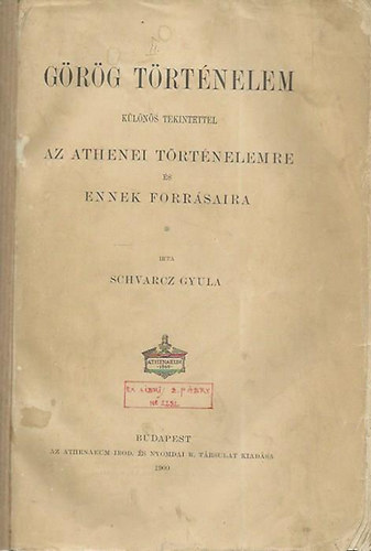 Grg trtnelem klns tekintettel az Athenei trt. s .. forrsaira