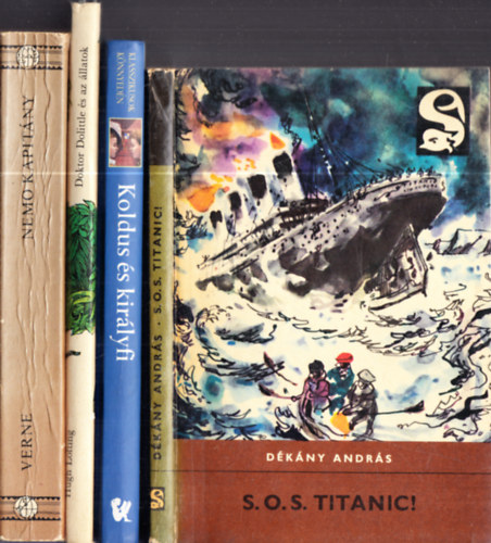 Dkny Andrs, Hugh Lofting, Jules Verne - 4db. klasszikus ifjsgi regny: S.O.S. Titanic! + Koldus s kirlyfi (Mark Twain eredeti regnynek tdolgozsa) + Doktor Dolittle s az llatok + Nemo kapitny