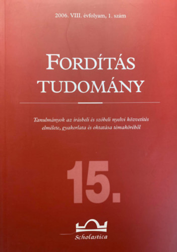 Fordtstudomny 2006. VIII. vfolyam 1. szm