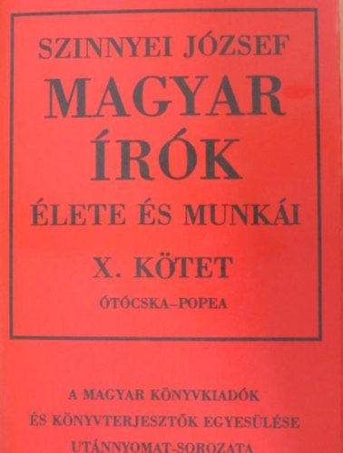 Magyar �r�k �lete �s munk�i X.