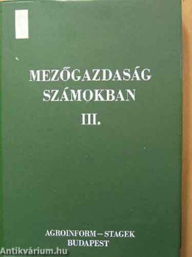 Mezgazdasg szmokban III. LLATTENYSZTS