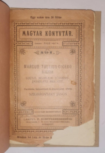 Marcus Tullius Cicero besz�dei Lucius Manilius t�rv�nyjavaslatai mellett