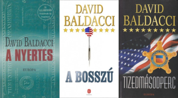 3 db David Baldacci krimi: A nyertes + A bossz� + Tizedm�sodperc