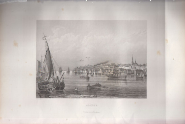 Altona (városrész) látképe (18x28 cm lapméretű eredeti acélmetszet)- Hamburg, Németország