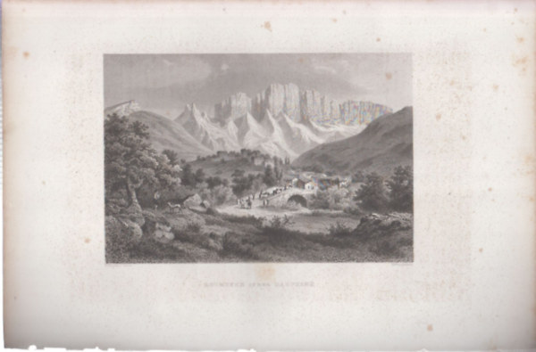 Roumeyer in der Dauphine - Roumeyer v�lgye (18x28 cm lapm�ret� eredeti ac�lmetszet) - Franciaorsz�g, Eur�pa