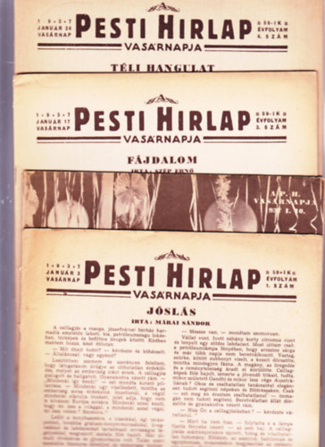 Pesti Hirlap Vasrnapja - sszesen 10 szm: 1935.pr.7, 1936. szept. 20., 1937.jan.07. 1-8. szm